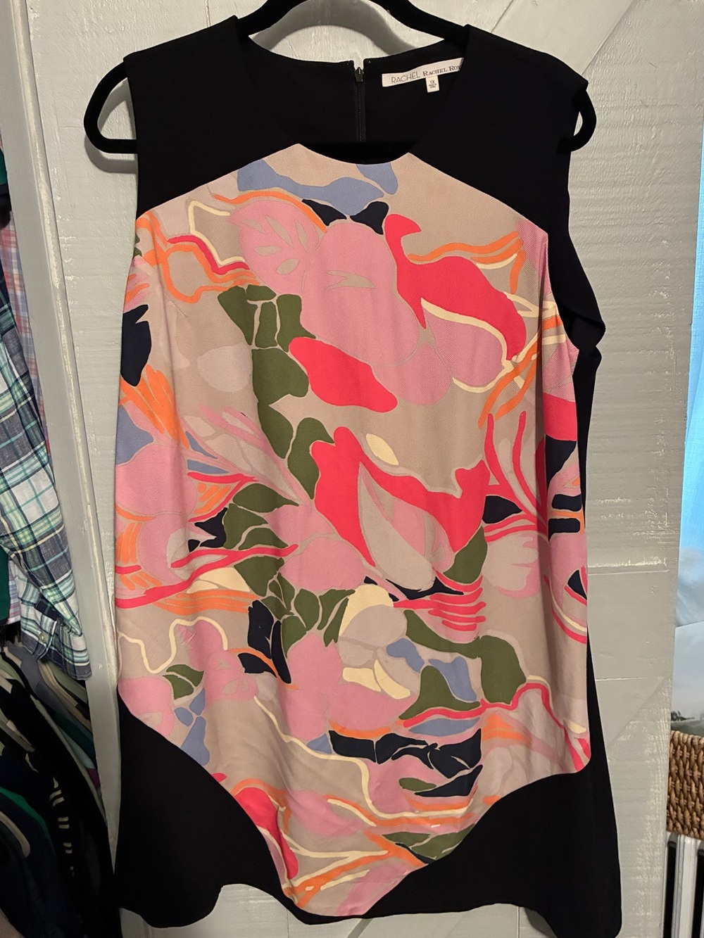 Rachel Roy sz 1X modern floral sleeveless dress